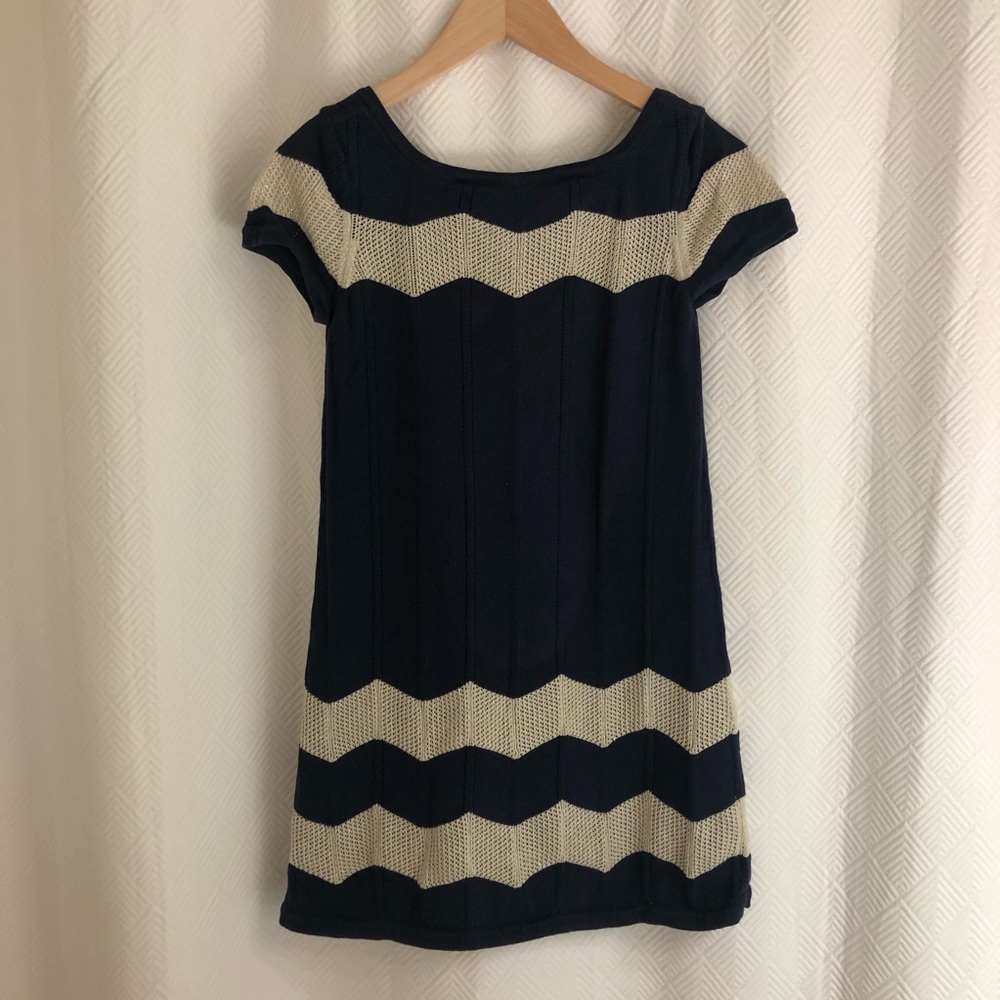 Lily Pulitzer navy and gold knit dress size Large
